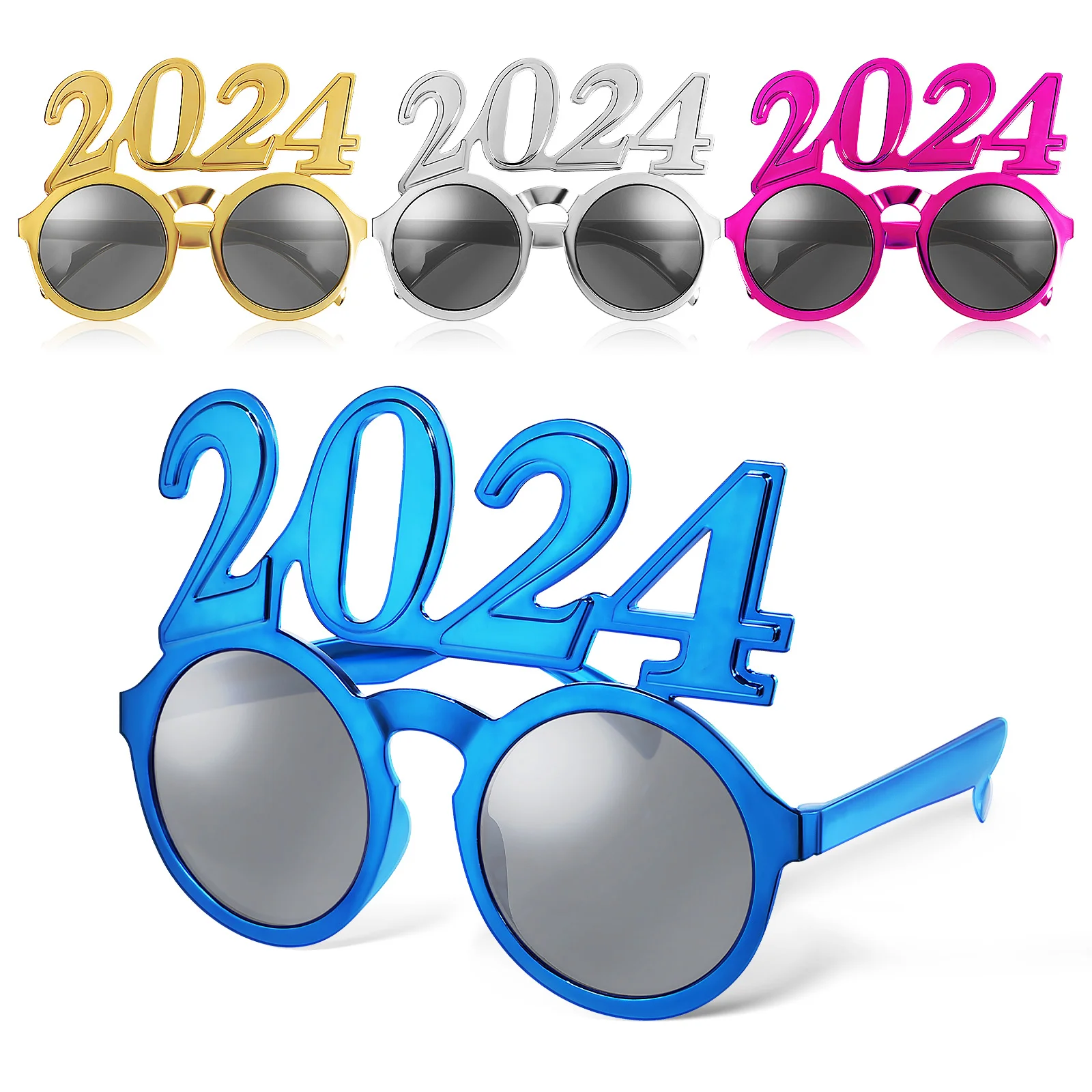 

4 Pcs New Years Glasses 2024 Festival Glasses New Year Party Glasses Photo Props New Years Decorations
