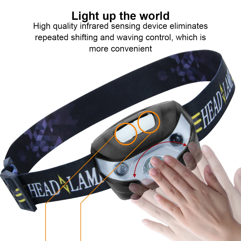 

Налобный фонарь, легкий и индукционный Головной фонарь с несколькими режимами работы, для рыбалки и активного отдыха