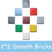 50pcs moc assemble particles 3068 size 2x2 bricks flat tile smooth 22 building blocks diy educational creative toy for kids