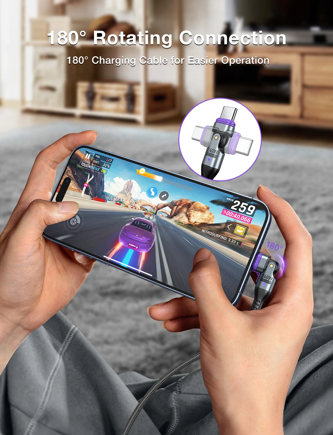 AUFU 240 Вт Магнитный кабель USB C — Type Кабель для быстрой зарядки 100 60 iPhone MacBook Xiaomi