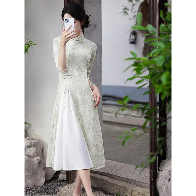 Улучшенная молодая одежда высокого класса элегантная свободная китайская