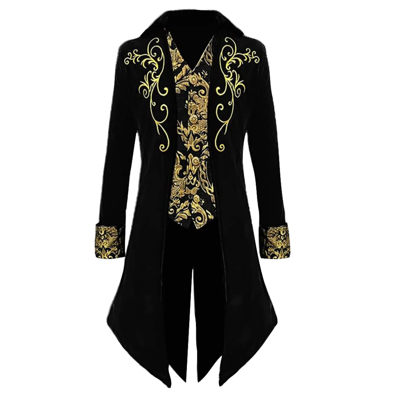 Пальто мужское средневековое в стиле стимпанк готический плащ с вышивкой