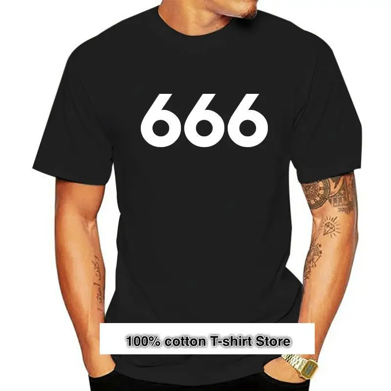 

Camiseta satánica para hombre, camisa de Mark of the Beast, 666