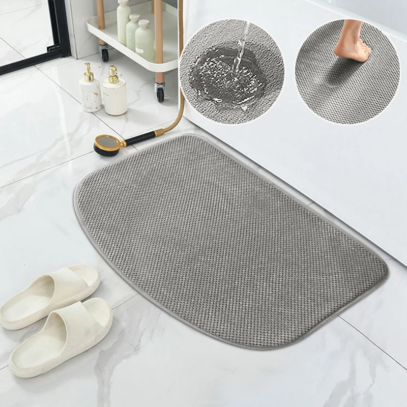

Absorbent Bath Mat Non-slip Bathroom Rugs Washable Bathtub Side Floor Mats Shower Room Doormat Memory Foam Quick Dry Rug