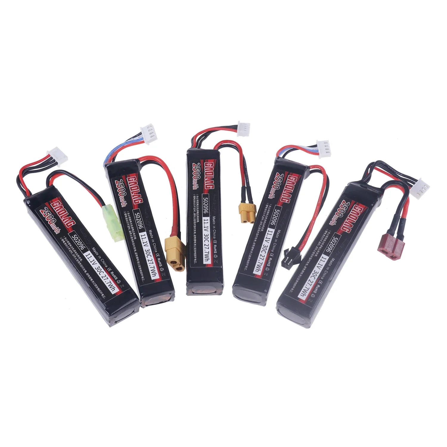Фото Батарея Airsoft AEG 11,1 В 3S 30C LiPo для M4 M16 AK, аккумуляторная батарея с разъемом Tamiya / XT30, размер 502096, готовая к использованию №2