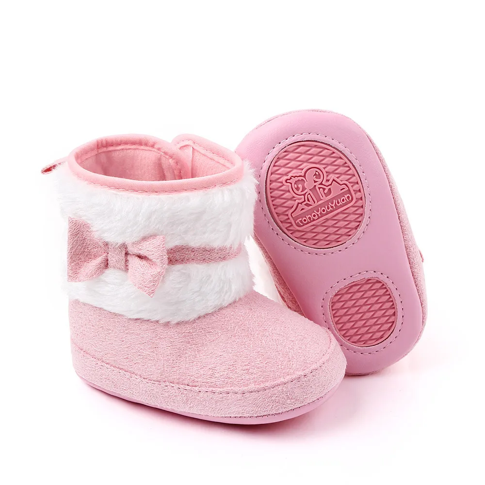 

Winter Baby Girls Snow Boots Soft TRP Sole Infant Bebe First Walkers Solid Color Cute Bow Fashion Boots Baby Shoes