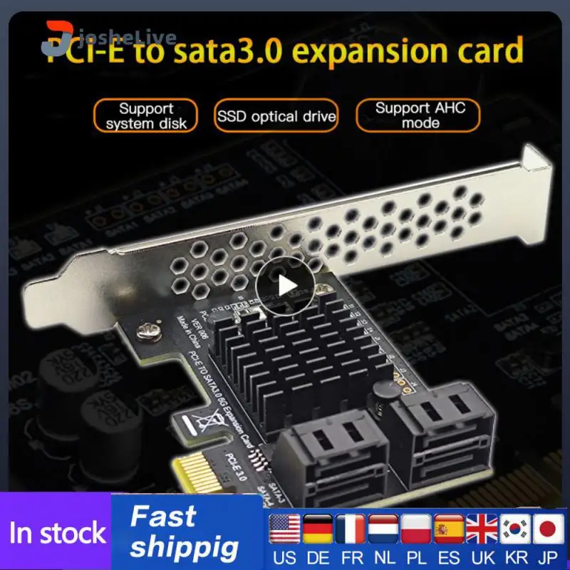 

Supports 4 Sata 4-port 6g Adapter Card Support Communication Speed Of 6.0 Gbps 6gbps Pci-e Gen3 To Sata3.0 Expansion Card