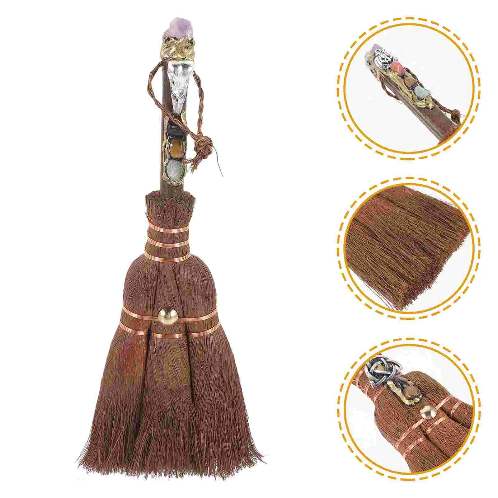 

Crystal Wiccan Altar Broom Halloween Pendant Crystal Halloween Altar Broom Decoration