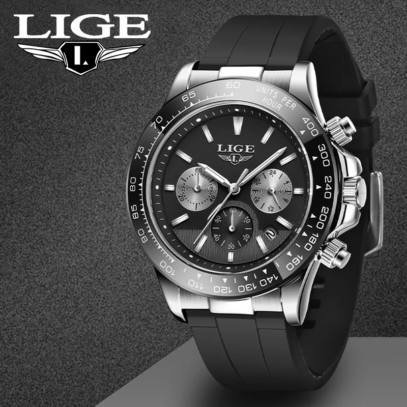 

LIGE Quartz Men Watch Top Waterproof Luminous Calendar Fashion Sport Men's Watches Business Stainless Steel Relogio Masculino