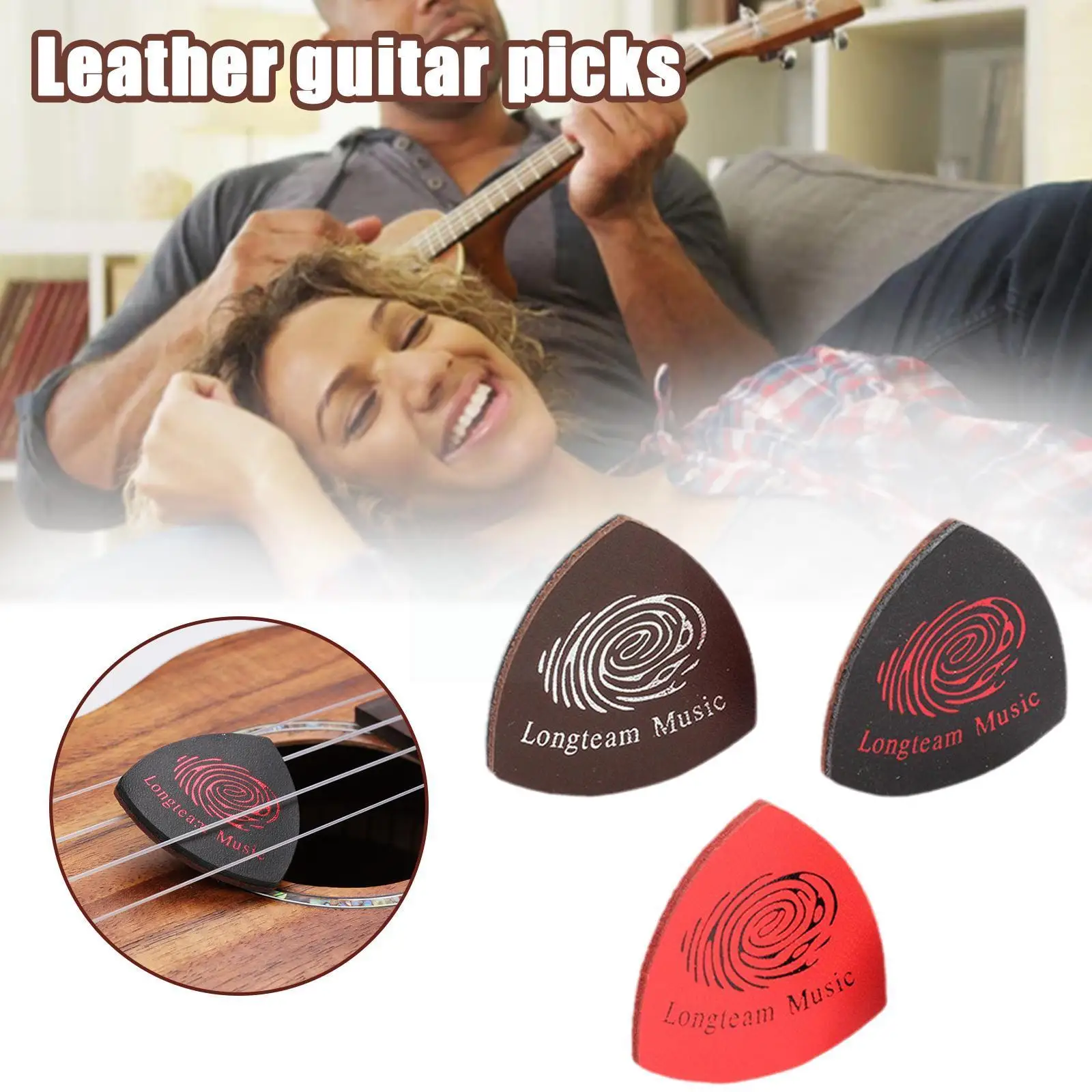 

3.5cm Leather Guitar Pick Ukulele Bass Plectrum Colorful Pick Mix Color Cowhide K1c7