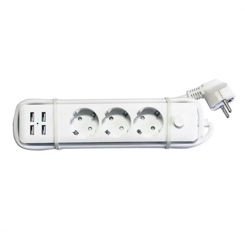 

NEW2022 Durable 4USB+3 Plug European Standard Round Hole Socket DC 5V Convenient Safe 4USB+3 Plug Round Hole Socket