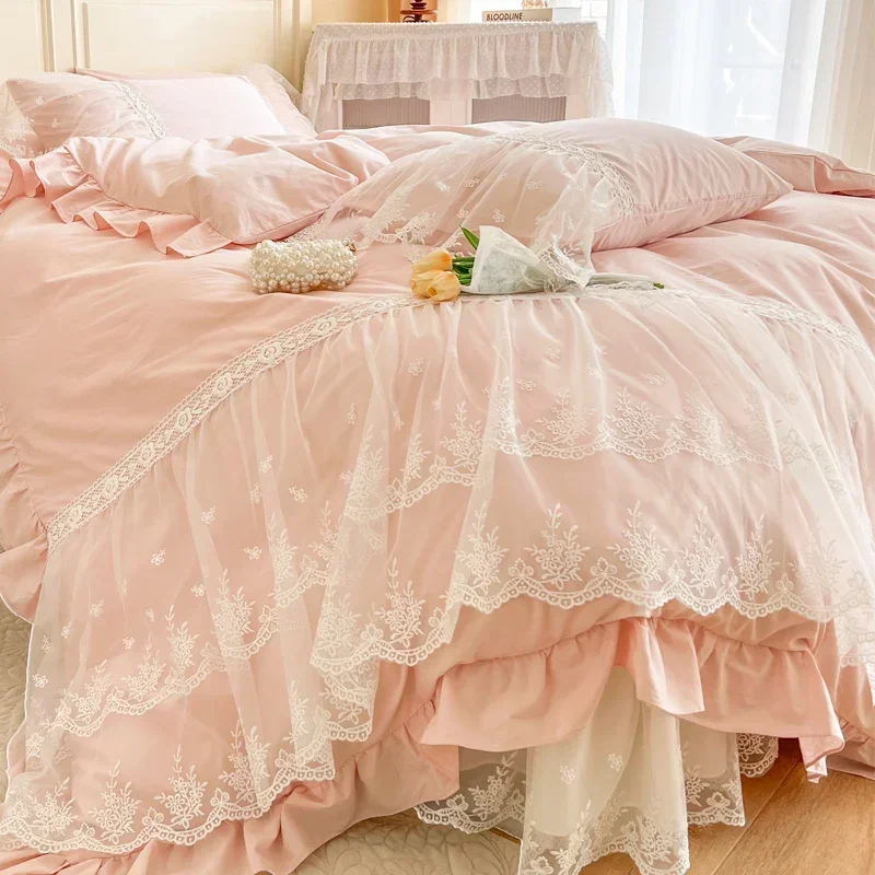 100% хлопок романтический французский комплект свадебного постельного белья