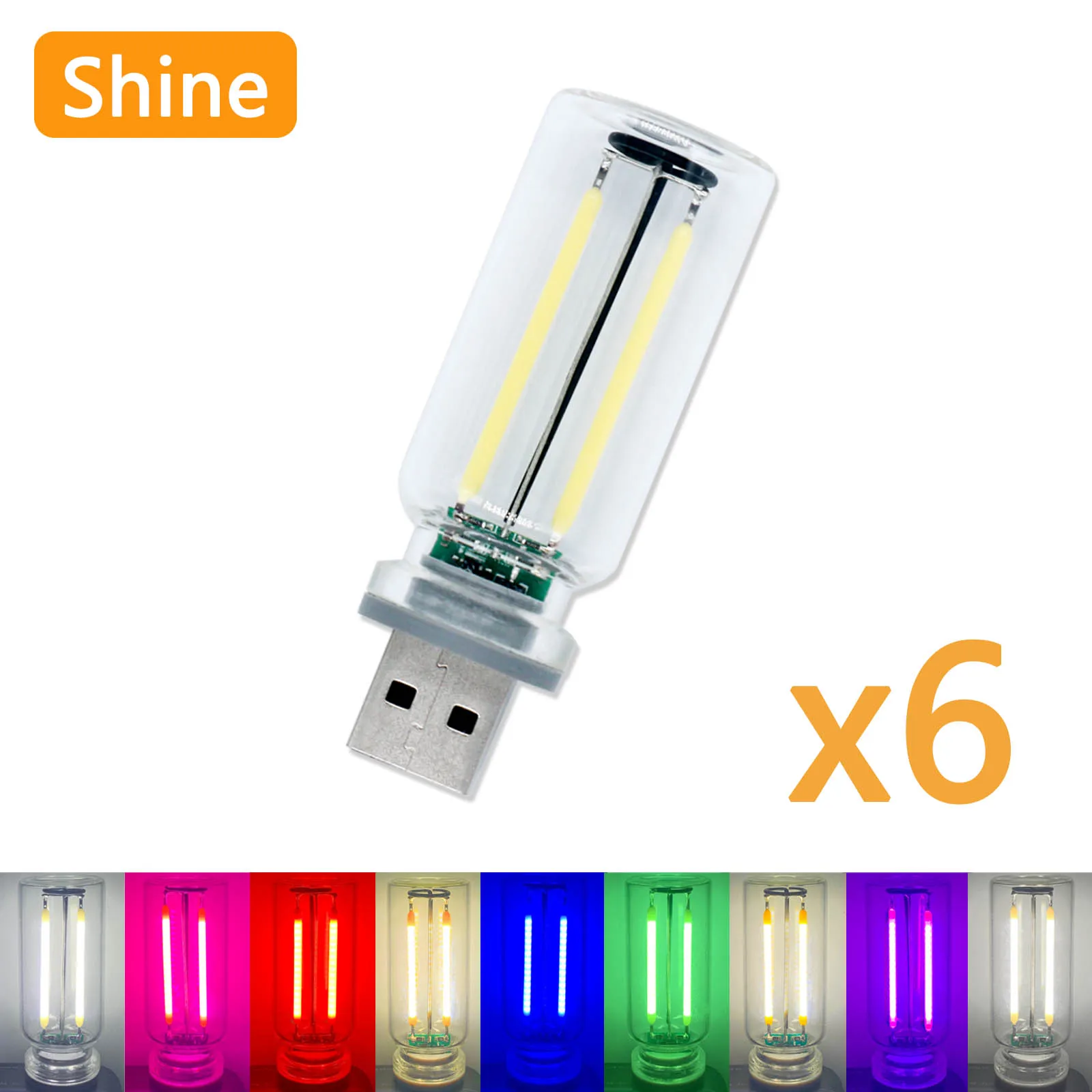 6 шт. DC5V Эдисон Ретро лампочки Портативные 0 3 Вт USB затемняющие индукционные