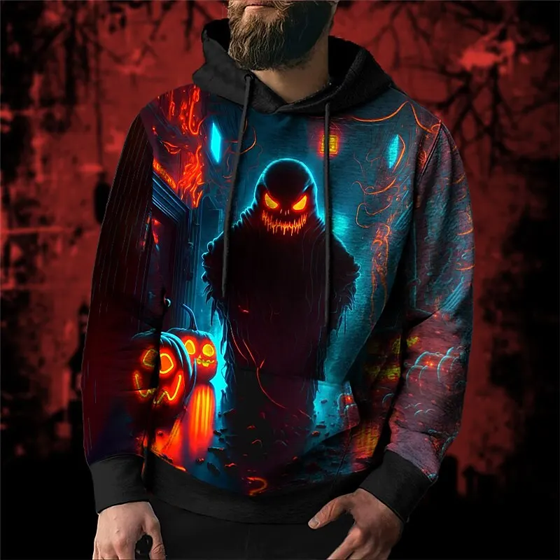 

Мужские толстовки на Хэллоуин, толстовка с 3d принтом призрака, толстовки оверсайз для мужчин, одежда, топы с длинным рукавом, уличная мода, пуловер 4XL