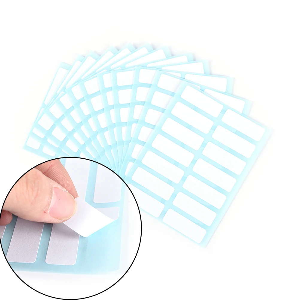 

12sheets/pack Self Adhesive Sticky Blank Stickers White Label Writable Name Stickers Blank Note Label Bar New