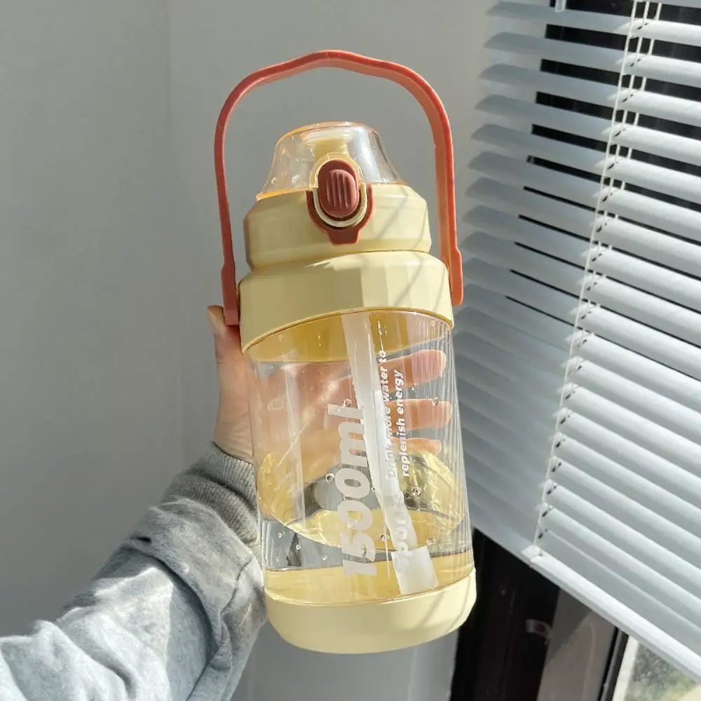 Спортивная бутылка для воды с соломенной соломой и ручкой 1 5 л/2 л чашки питья