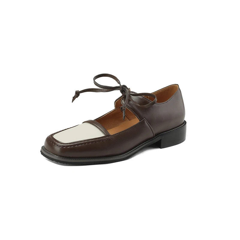 2023 new Spring women pumps plus size 22-26.5cm length microfiber upper square toe Mary Jane shoes mixed colors womens shoes