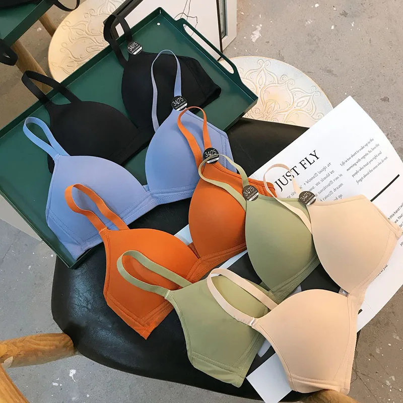 

Нейлоновое пикантное удобное высокоэластичное женское нижнее белье, дышащий Однотонный Регулируемый бюстгальтер, бесшовное женское нижне...