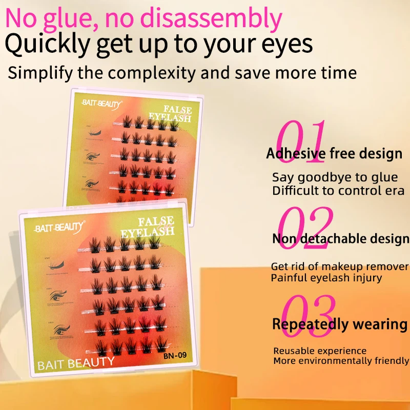 Без клея 6 рядов однорядный красный лотос человеческие накладные ресницы чистое