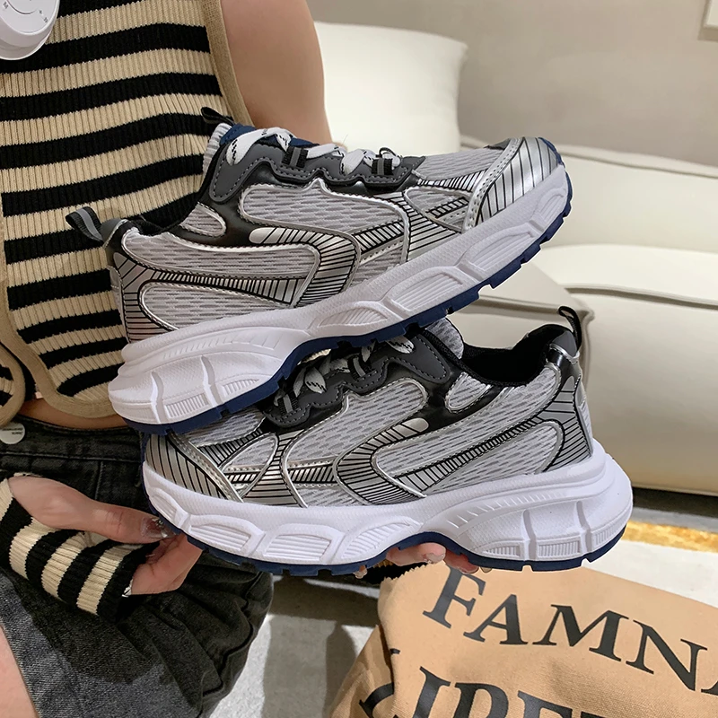 2024 Новые повседневные сетчатые кроссовки Joker для девочек удобные и дышащие с