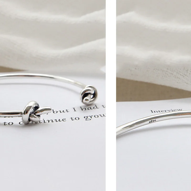 Индивидуальный винтажный минималистичный браслет из стерлингового серебра S925