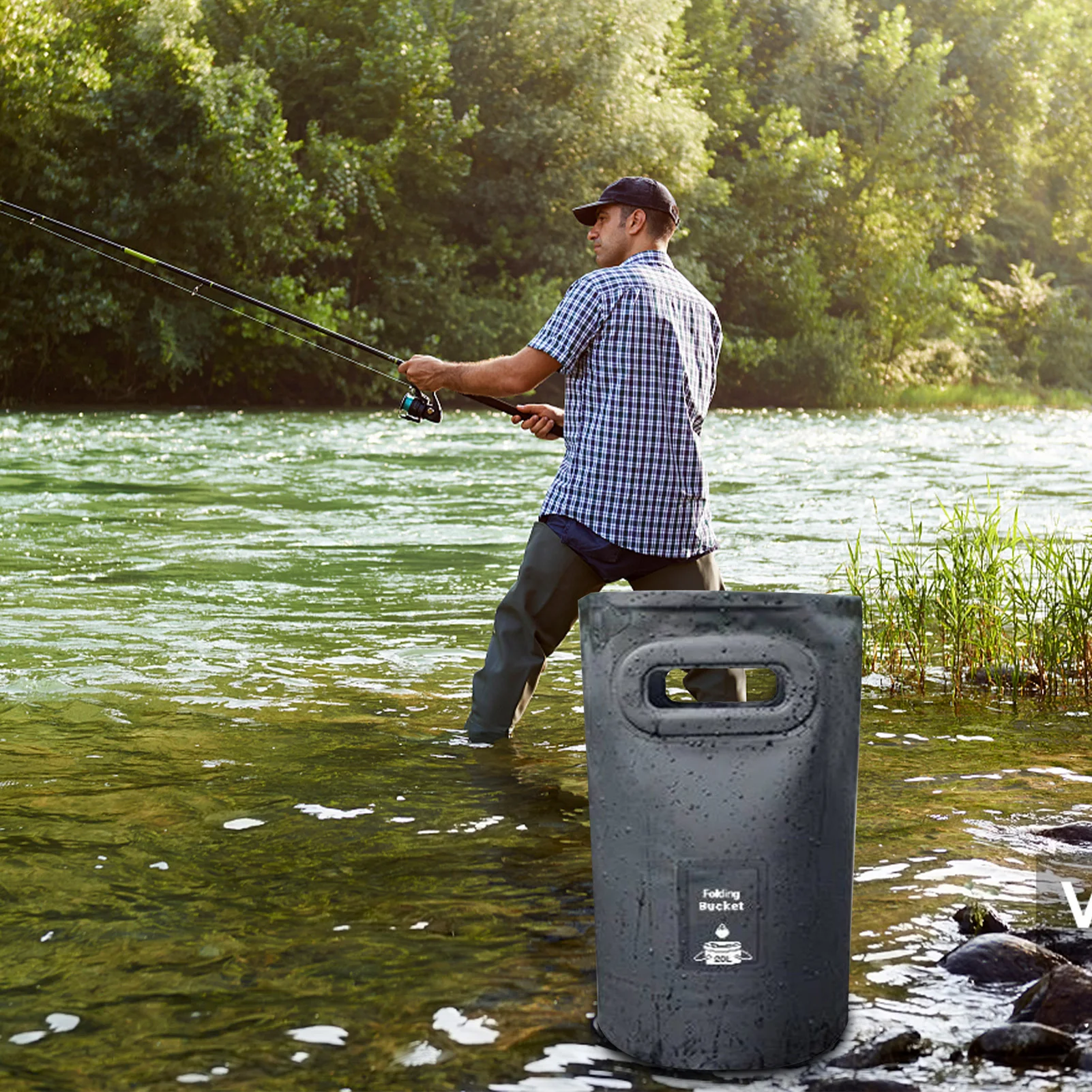 Wodoodporne woreczki na wodę Składane wiadro Przenośne składane zewnątrz Pojemnik umywalkę dla ryb