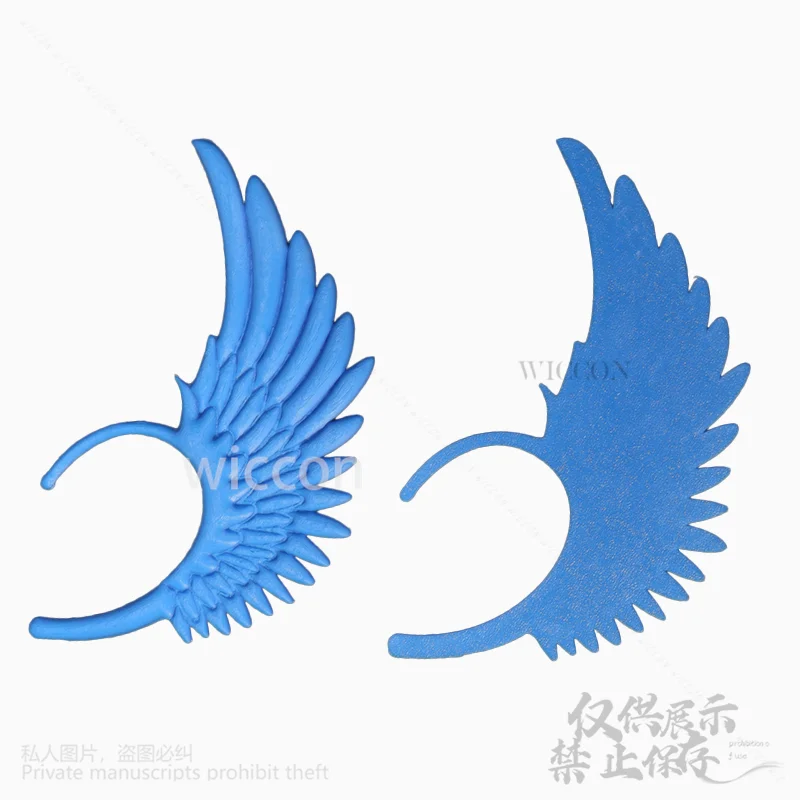 Аниме Синяя мода Ушная петля Фея Пушистый Косплей Ушные манжеты Крылья 3D Серьги