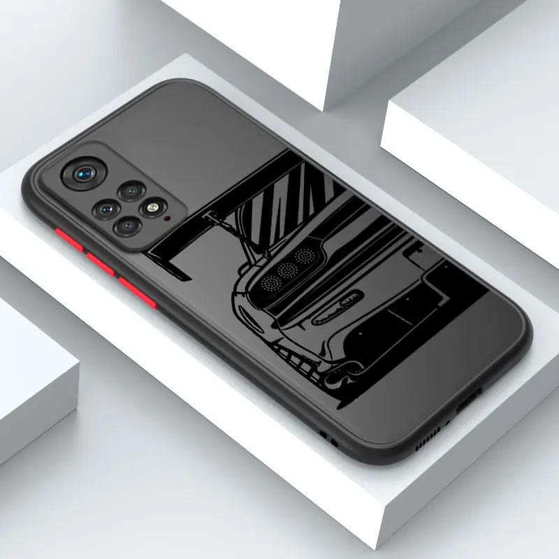 Матовый чехол для телефона Xiaomi Redmi Note 11 12 10 9S 9 8 7 10C 9A 9C 9T силиконовый с краями