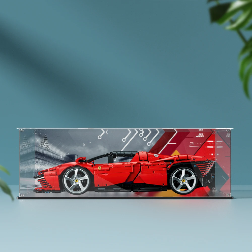 Фото Акриловая витрина для Lego 42143 Ferrari SP3, Пылезащитная прозрачная витрина, коробка для хранения моделей чехлов (Набор игрушечных кирпичей в компл... №4