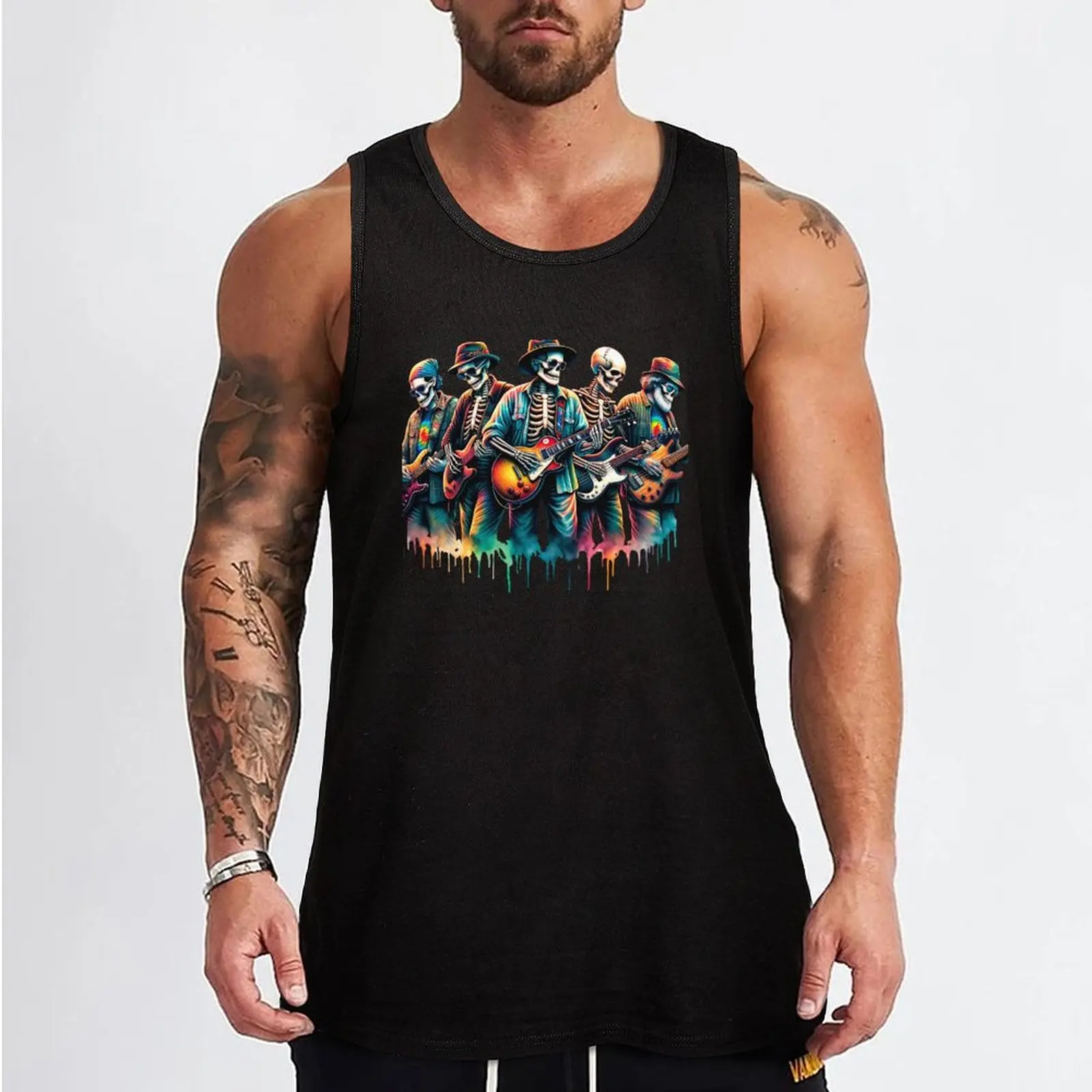 Grateful Guitars Paint Drips Band Tank Top Мужская футболка без рукавов Топ