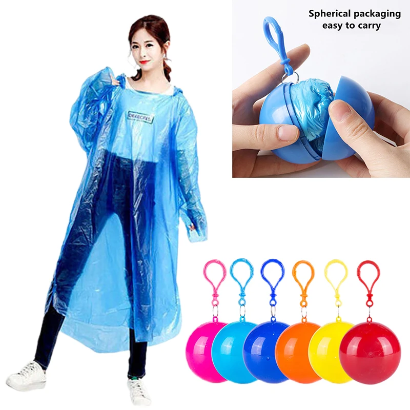 

Rain Coat Solid Color Disposable Pe Waterproof Material Light Color Portable Ultra-Light Rainy Season Adult Student Supplies