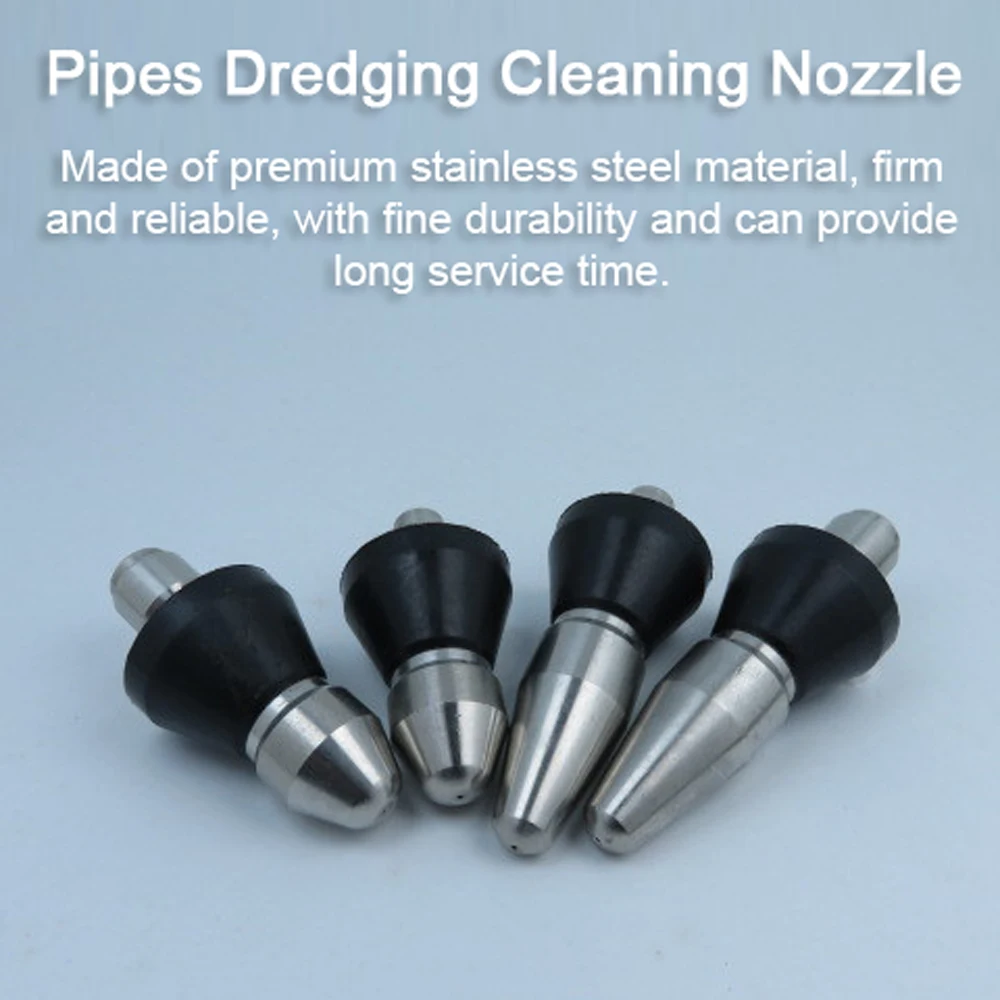 

4 Sizes High Pressure Pipes Dredging Cleaning Nozzle 6 Jet Washer Sewer Fitting Home Washing Machine Drain Cleaning Accessories