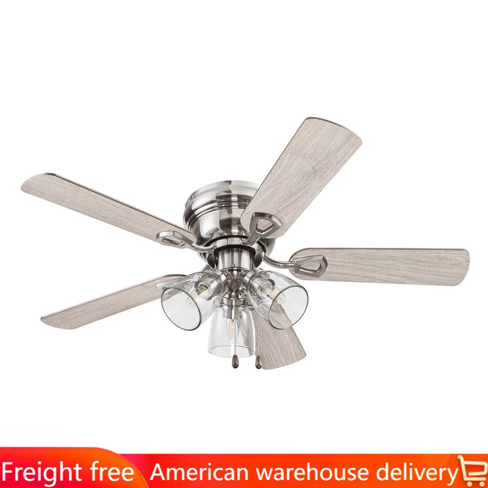 Fan For Home Multi-arm Clear Glass Light Kit Control