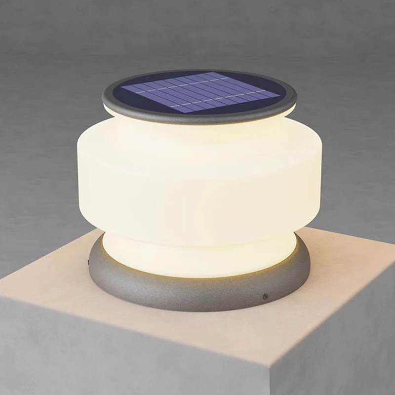 Солнечные фонари на столбе уличный водонепроницаемый круглый светодиодный