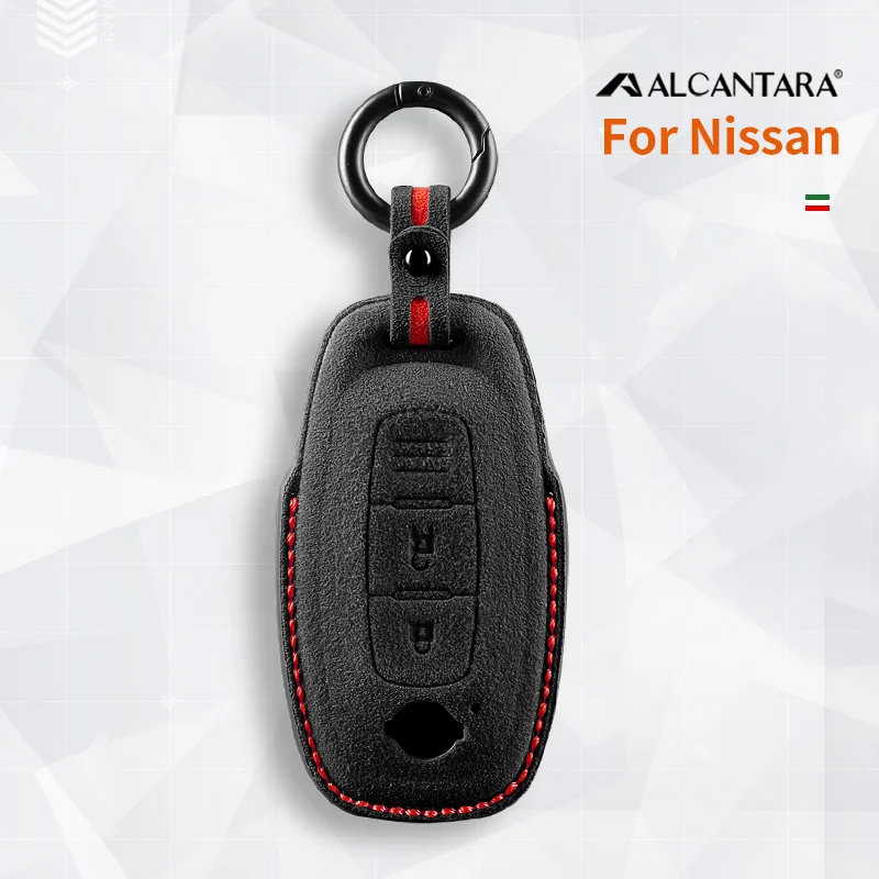 

Alcantara Car Remote Key Case Cover Shell For 2022-2023 Nissan X-trail T33 Qashqai J12 Teana Altima Ariya Keychain