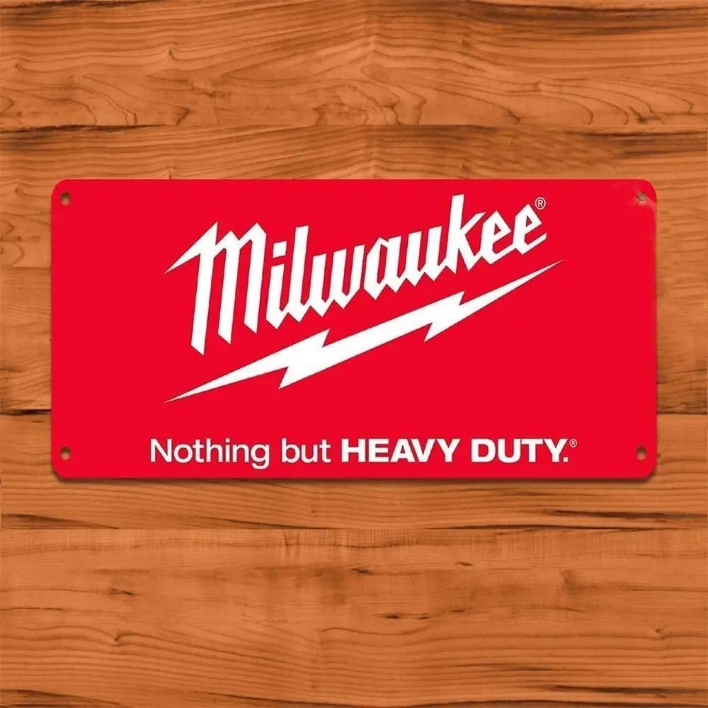 Фото Жестяная вывеска Milwaukee Red Tools Настенный декор для гаража и рекламы жестяная паба