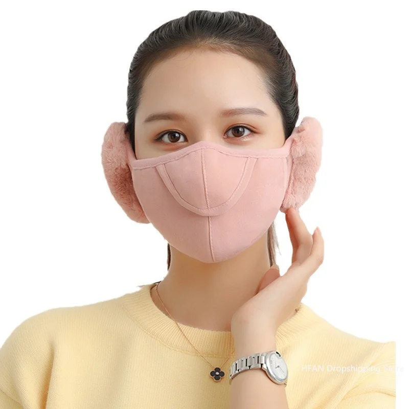 Мужские и женские зимние наушники два в одном теплая маска пыленепроницаемая