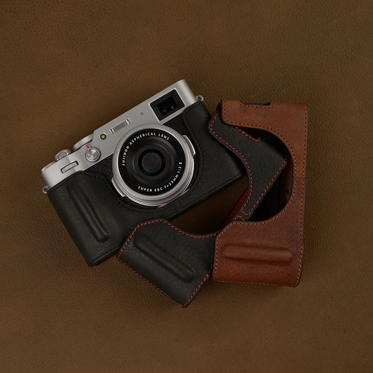 

Чехол ручной работы из натуральной кожи для камеры Fujifilm X100F X100V