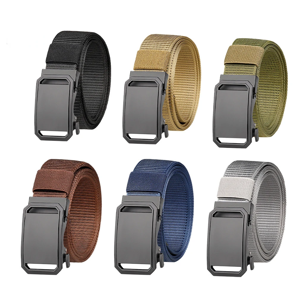 New Toothless Automatic Buckle Nylon Belt Men's Outdoor Leisure Breathable Canvas Belt Men's All-match Trousers Belt
