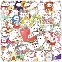 103050pcs new cartoon cute round rabbit graffiti stickers water cup trolley case laptop waterproof stickers wholesale