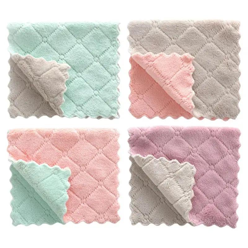 

Kitchen Cleaning Cloth NonAbrasive Soft And Durable Thickened Reusable And Washable Microfibre Cleaning Cloths For Cleaning Dish