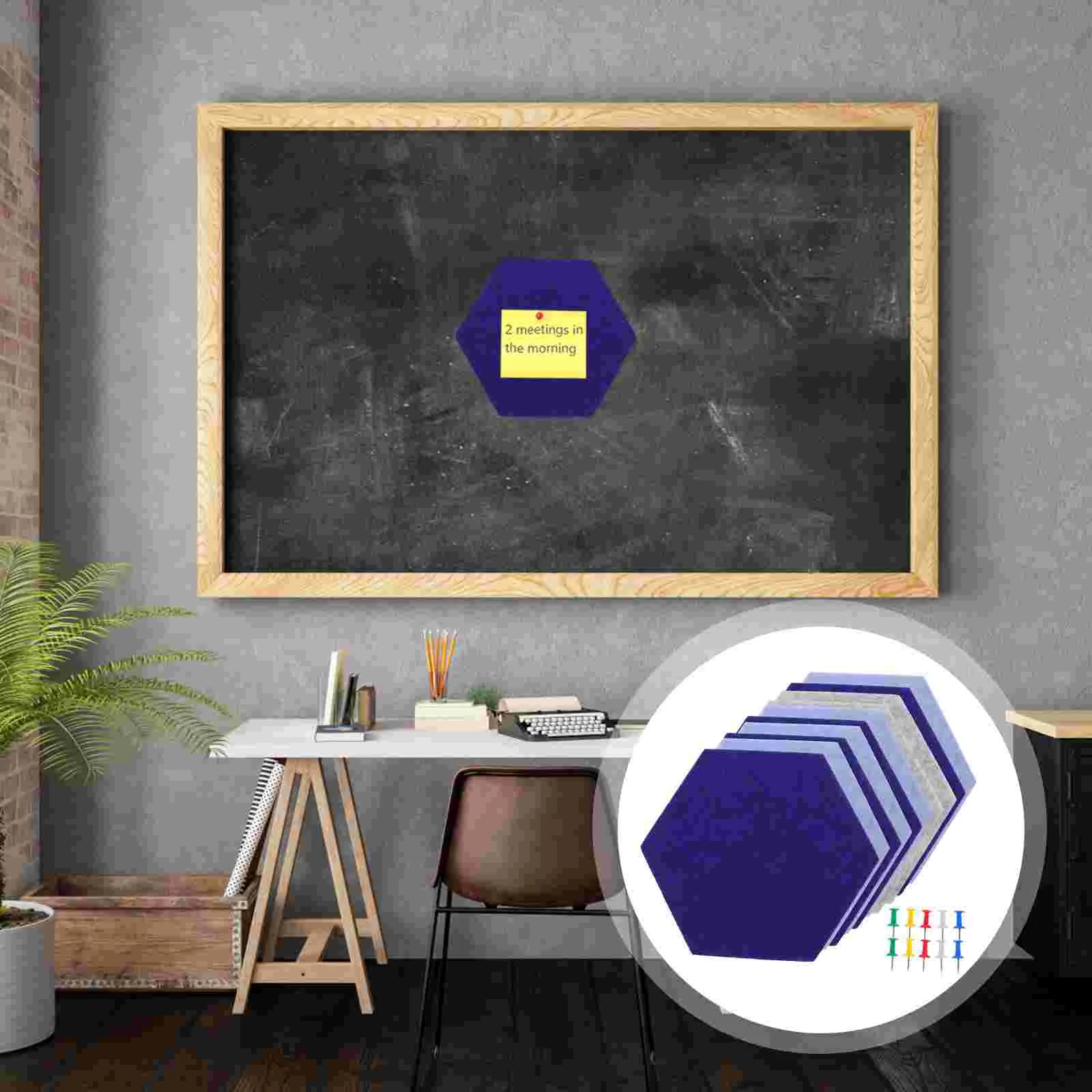 

Hexagonal Felt Board Home Wall Memo Bulletin Letters Classroom Wall-mounted Pin Boards Walls Adhesive