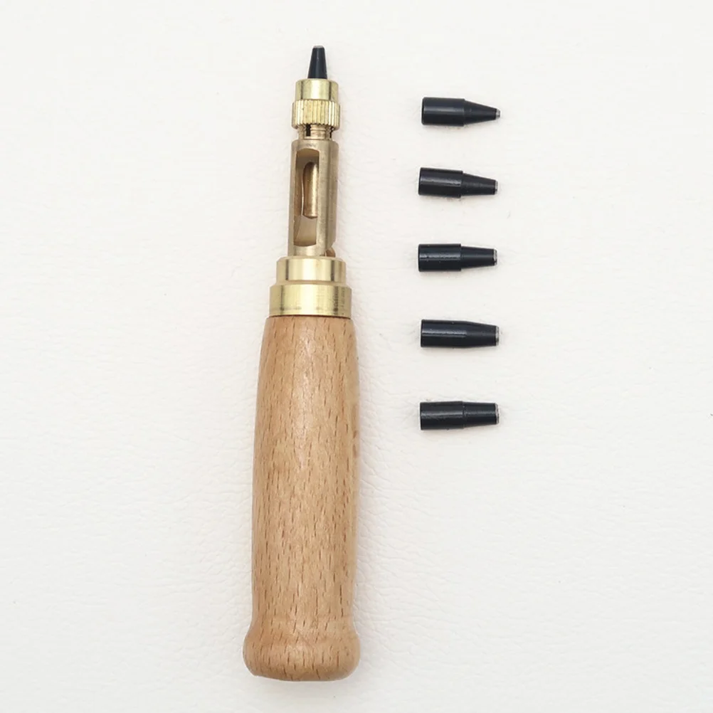 

Punch Hole Screwpuncher Japanese Tool Automatic Center Belt Paper Handle Wood Punches Bookbinding Adjustable Drill Cutting Craft