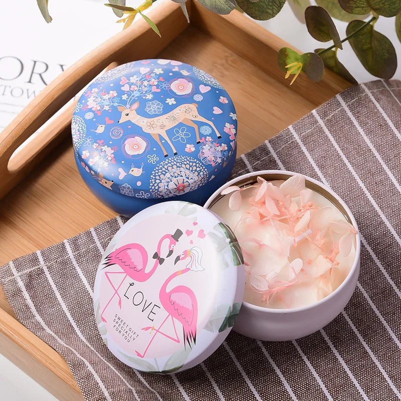 

Soy Wax Scented Candle Vegetable Oil Smokeless Aromatherapy Candle In Gift Box Dried Flowers Romantic Scented Candle Gift