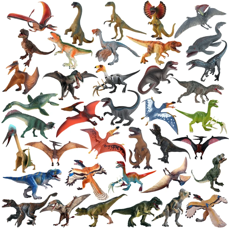 Realistic Jurassic Dinosaur Figurines T-Rex Velociraptor Spinosaurus Pterosaur Animals Model Action Figures Collection Kids Toy