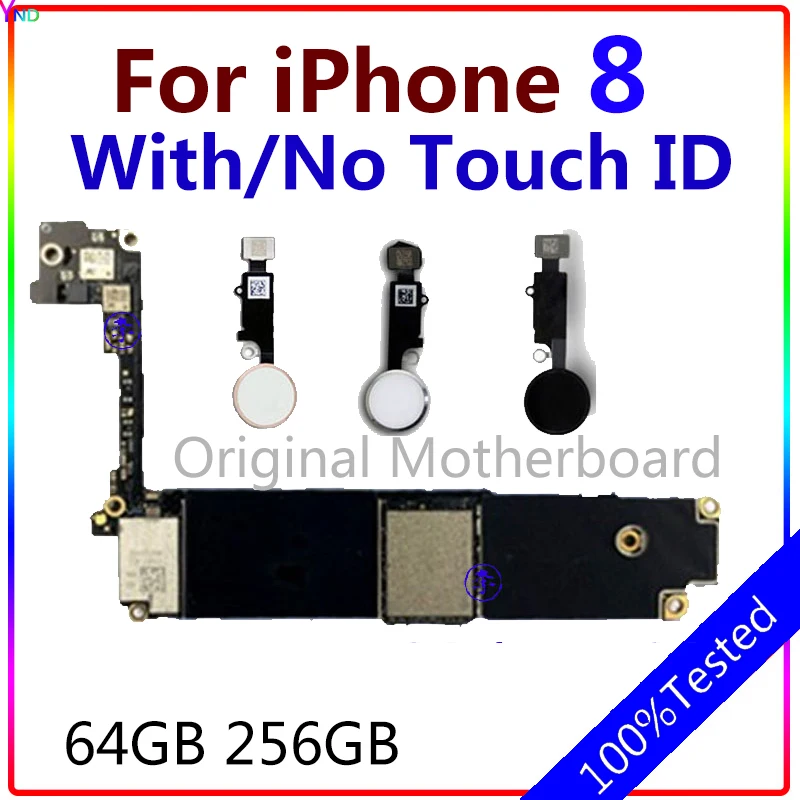 100%Original Free iCloud Motherboard For iPhone 8 Plus With/NO Touch ID 4.7&quot Logic Board Mainboard With Chips Plate - купить по