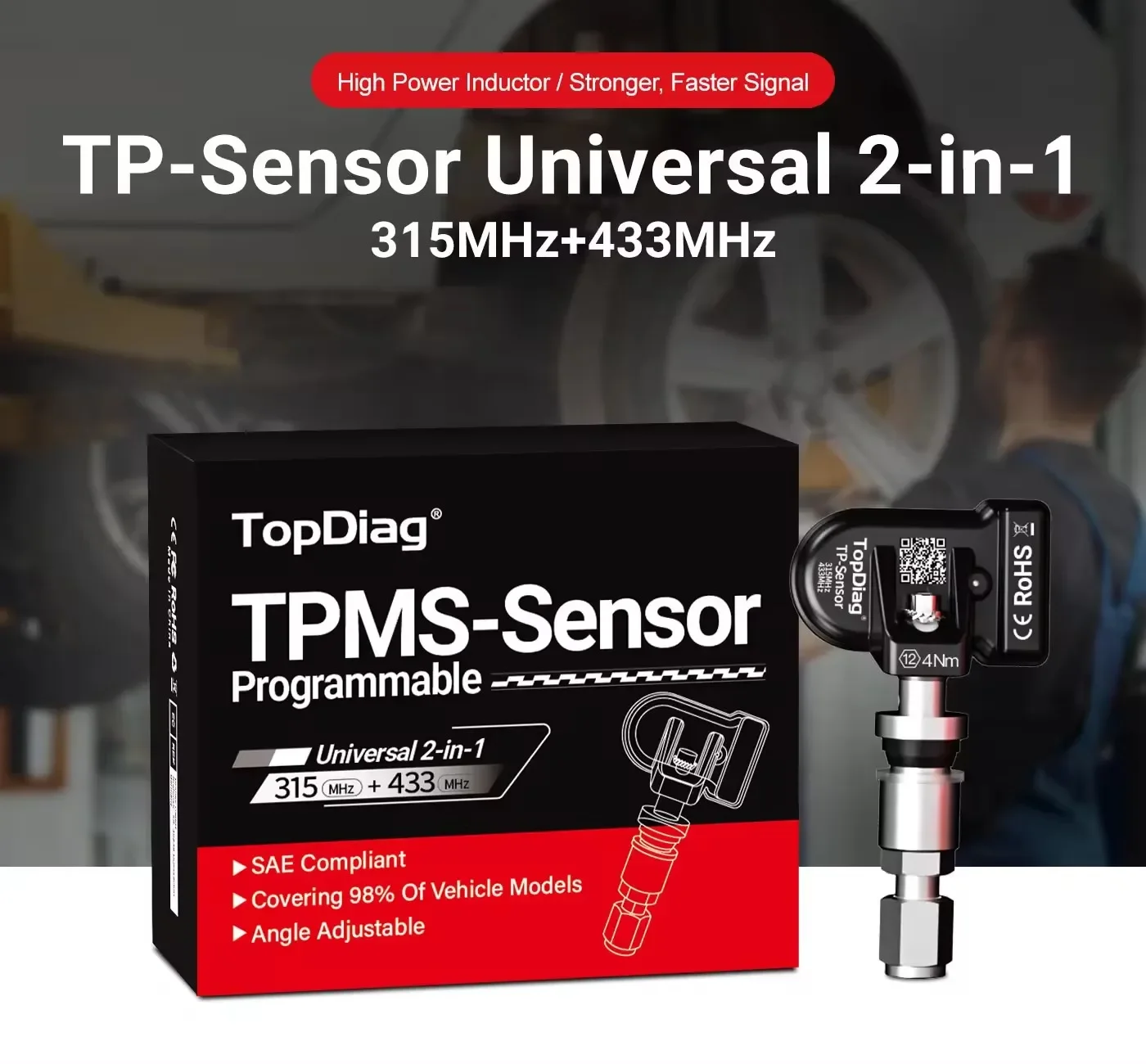 Фото TopDiag PS001 Автомобильный TPMS диагностический сервисный инструмент Активация датчиков высвобождения Программа TPMS OBDII Комплект Инструмент для соответствия давления в шинах №5