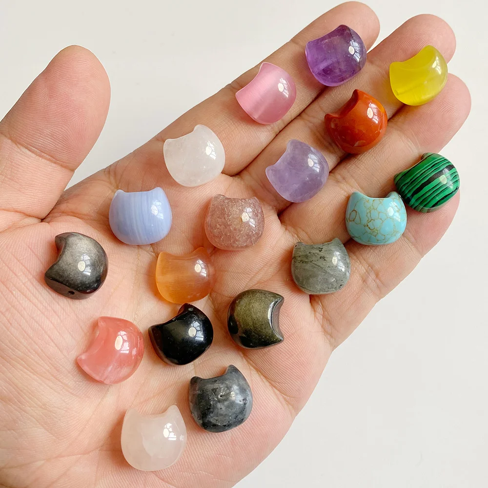 Модный кулон в форме головы кошки из натурального камня 14x16 мм агаты тигровый