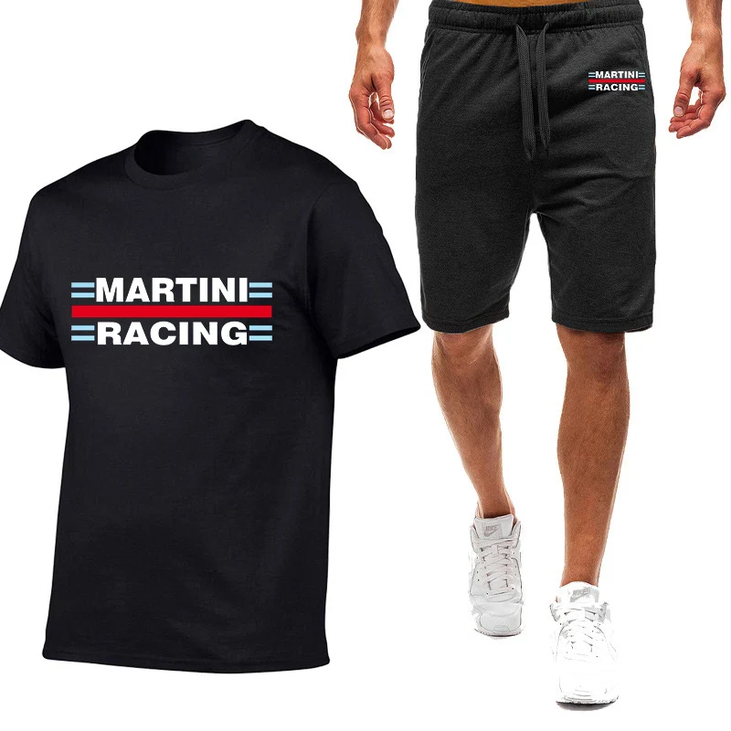 

Мужская футболка с коротким рукавом и принтом Martini Racing, повседневная спортивная хлопковая Футболка в стиле Харадзюку и модные спортивные штаны, костюм для лета, 2022