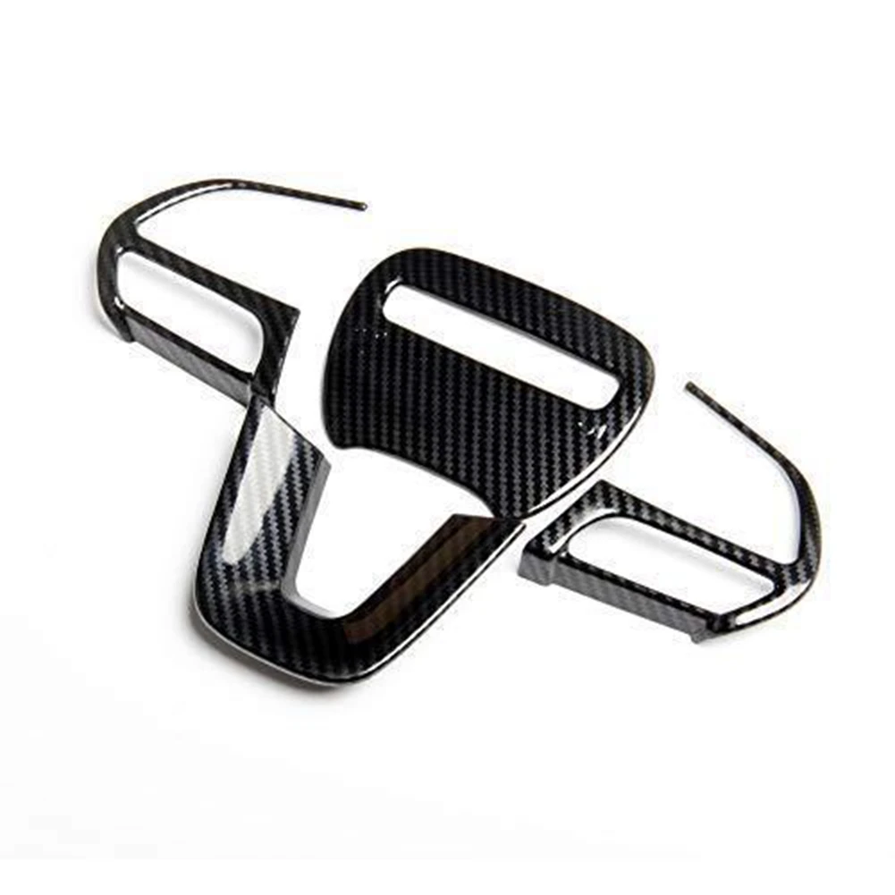 

Панель кнопки рулевого колеса из углеродного волокна, декоративная рамка для Dodge Challenger, зарядное устройство 2015-2021, аксессуары